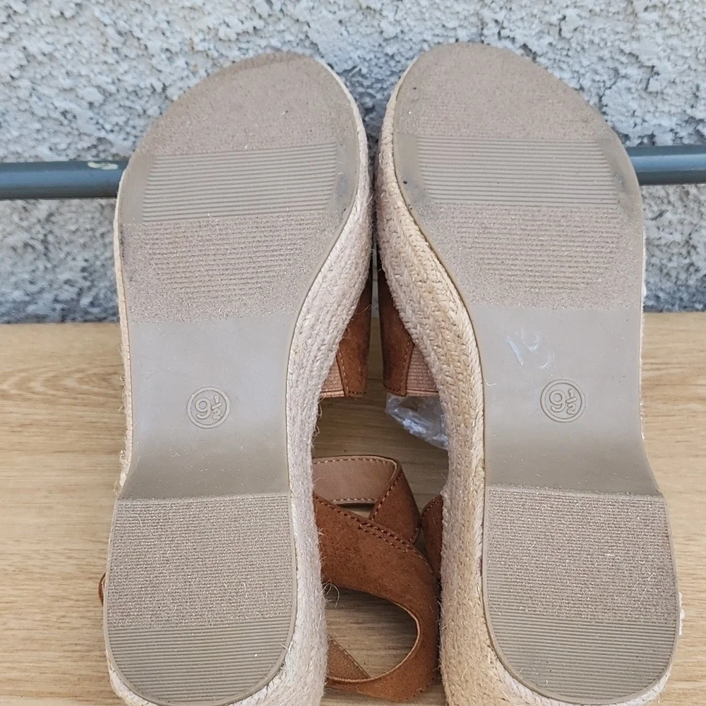 Seychelles Saddle Brown Suede Espadrille Platform Sandals Size 9.5 NWOT